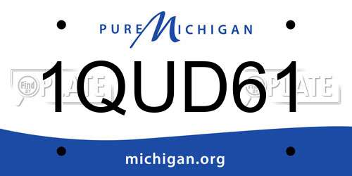 1QUD61 Michigan License Plate
