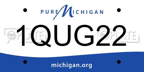 1QUG22 Michigan License Plate