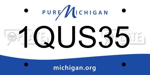 1QUS35 Michigan License Plate