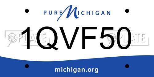 1QVF50 Michigan License Plate