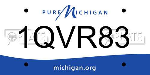 1QVR83 Michigan License Plate