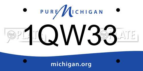 1QW33 Michigan License Plate