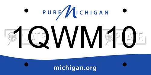 1QWM10 Michigan License Plate