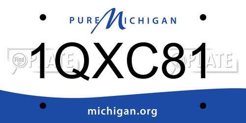 1QXC81 Michigan License Plate
