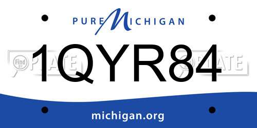 1QYR84 Michigan License Plate