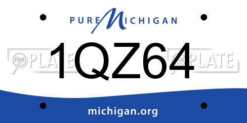 1QZ64 Michigan License Plate