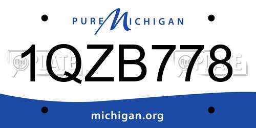 1QZB778 Michigan License Plate