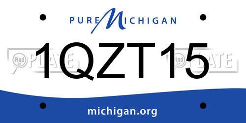 1QZT15 Michigan License Plate