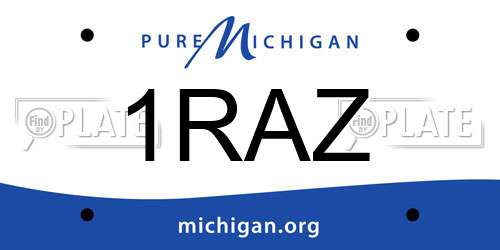 1RAZ Michigan License Plate