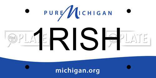 1RISH Michigan License Plate