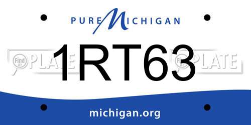 1RT63 Michigan License Plate