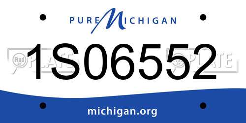 1S06552 Michigan License Plate