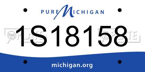 1S18158 Michigan License Plate