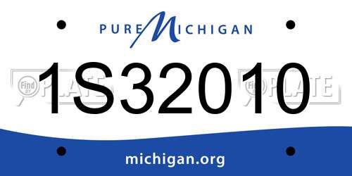 1S32010 Michigan License Plate