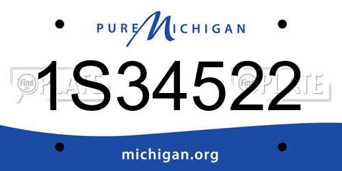 1S34522 Michigan License Plate