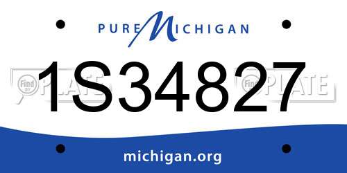 1S34827 Michigan License Plate
