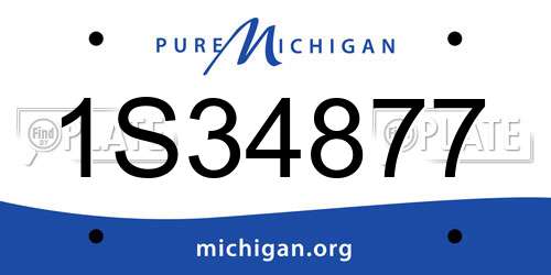 1S34877 Michigan License Plate