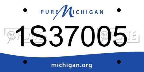 1S37005 Michigan License Plate