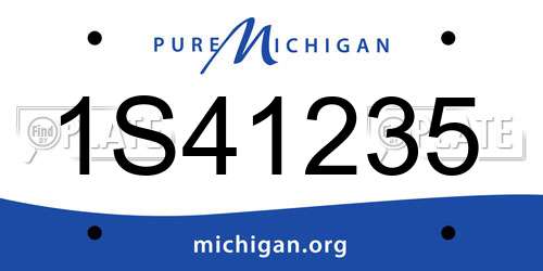 1S41235 Michigan License Plate