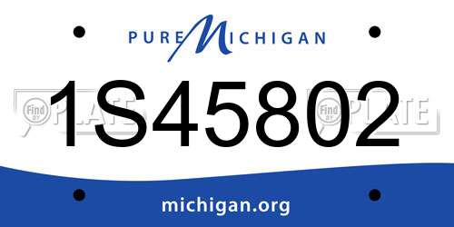 1S45802 Michigan License Plate