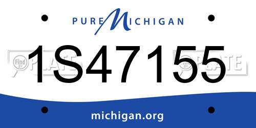 1S47155 Michigan License Plate