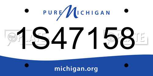 1S47158 Michigan License Plate