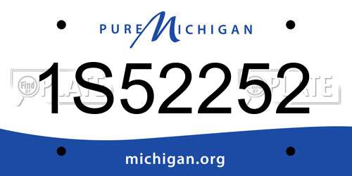1S52252 Michigan License Plate