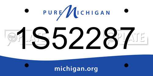 1S52287 Michigan License Plate