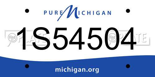 1S54504 Michigan License Plate