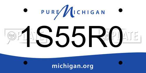 1S55R0 Michigan License Plate