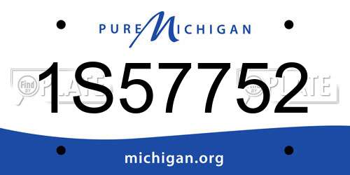 1S57752 Michigan License Plate
