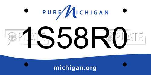 1S58R0 Michigan License Plate
