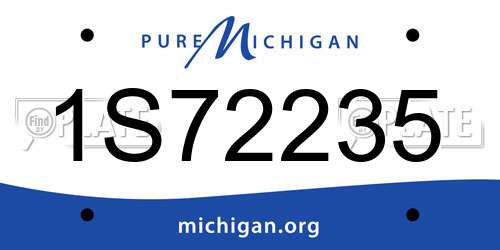 1S72235 Michigan License Plate