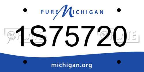 1S75720 Michigan License Plate