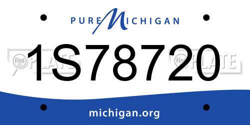 1S78720 Michigan License Plate