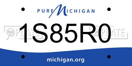 1S85R0 Michigan License Plate