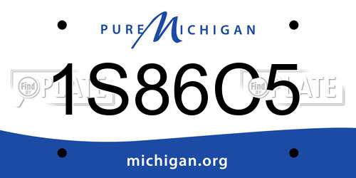 1S86C5 Michigan License Plate