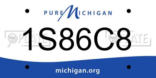 1S86C8 Michigan License Plate