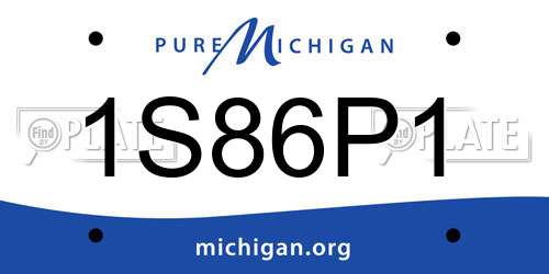 1S86P1 Michigan License Plate