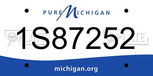 1S87252 Michigan License Plate
