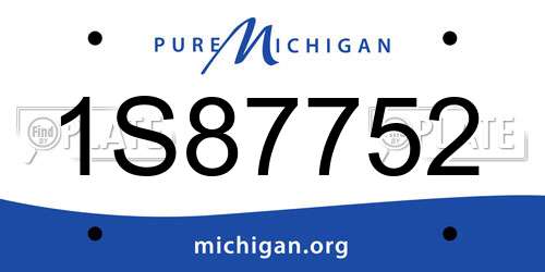 1S87752 Michigan License Plate