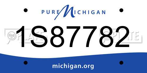 1S87782 Michigan License Plate