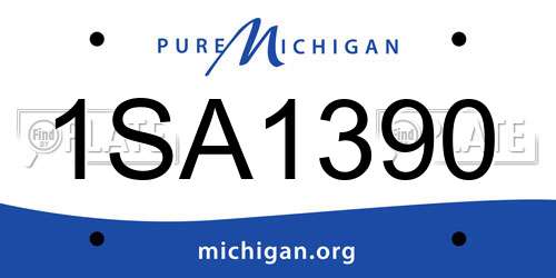 1SA1390 Michigan License Plate