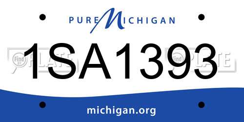 1SA1393 Michigan License Plate