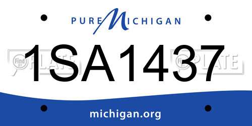 1SA1437 Michigan License Plate