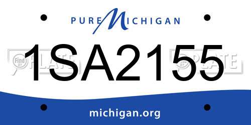 1SA2155 Michigan License Plate