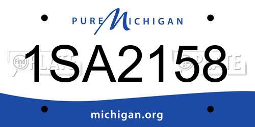 1SA2158 Michigan License Plate