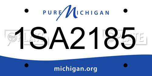 1SA2185 Michigan License Plate