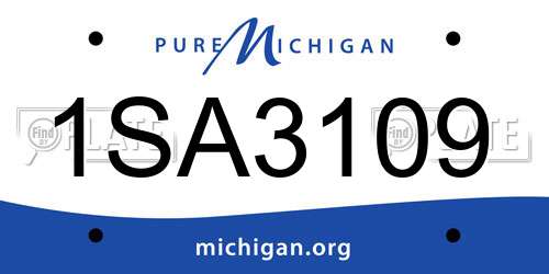 1SA3109 Michigan License Plate