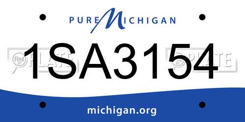 1SA3154 Michigan License Plate